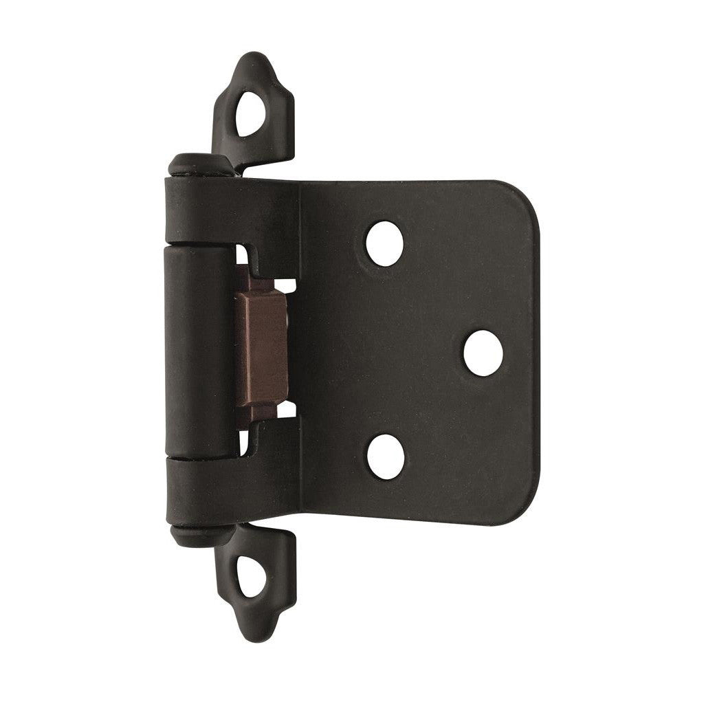 AMEROCK Self Closing Face Mount Variable Overlay Cabinet Hinge (pair) in Flat Black BPR3429FB Angle