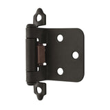 AMEROCK Self Closing Face Mount Variable Overlay Cabinet Hinge (pair) in Flat Black BPR3429FB Angle