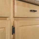AMEROCK Self Closing Face Mount Variable Overlay Cabinet Hinge (pair) in Flat Black BPR3429FB Mounted on Wood