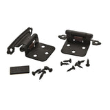 AMEROCK Self Closing Face Mount Variable Overlay Cabinet Hinge (pair) in Flat Black BPR3429FB Pair