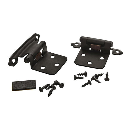 AMEROCK Self Closing Face Mount Variable Overlay Cabinet Hinge (pair) in Flat Black BPR3429FB Pair