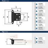 AMEROCK Self Closing Face Mount Variable Overlay Cabinet Hinge (pair) in Flat Black BPR3429FB Specs