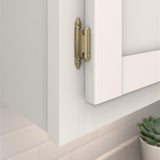 AMEROCK Self Closing Face Mount Variable Overlay Cabinet Hinge (pair) in Golden Champagne BPR3429BBZ Mounted
