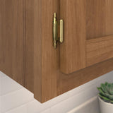 AMEROCK Self Closing Face Mount Variable Overlay Cabinet Hinge (pair) in Polished Brass BPR34293 Mounted