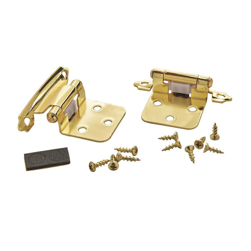 AMEROCK Self Closing Face Mount Variable Overlay Cabinet Hinge (pair) in Polished Brass BPR34293 Pair