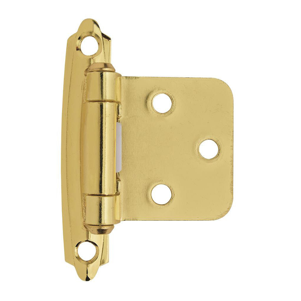 AMEROCK Self Closing Face Mount Variable Overlay Cabinet Hinge (pair) in Polished Brass BPR34293