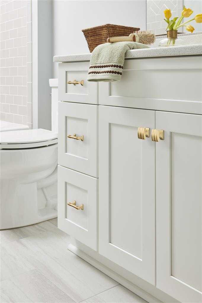 Amerock's Davenport Collection in Champagne Bronze on White