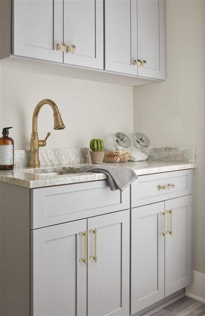 Amerock's Davenport Collection in Golden Champagne on White 2