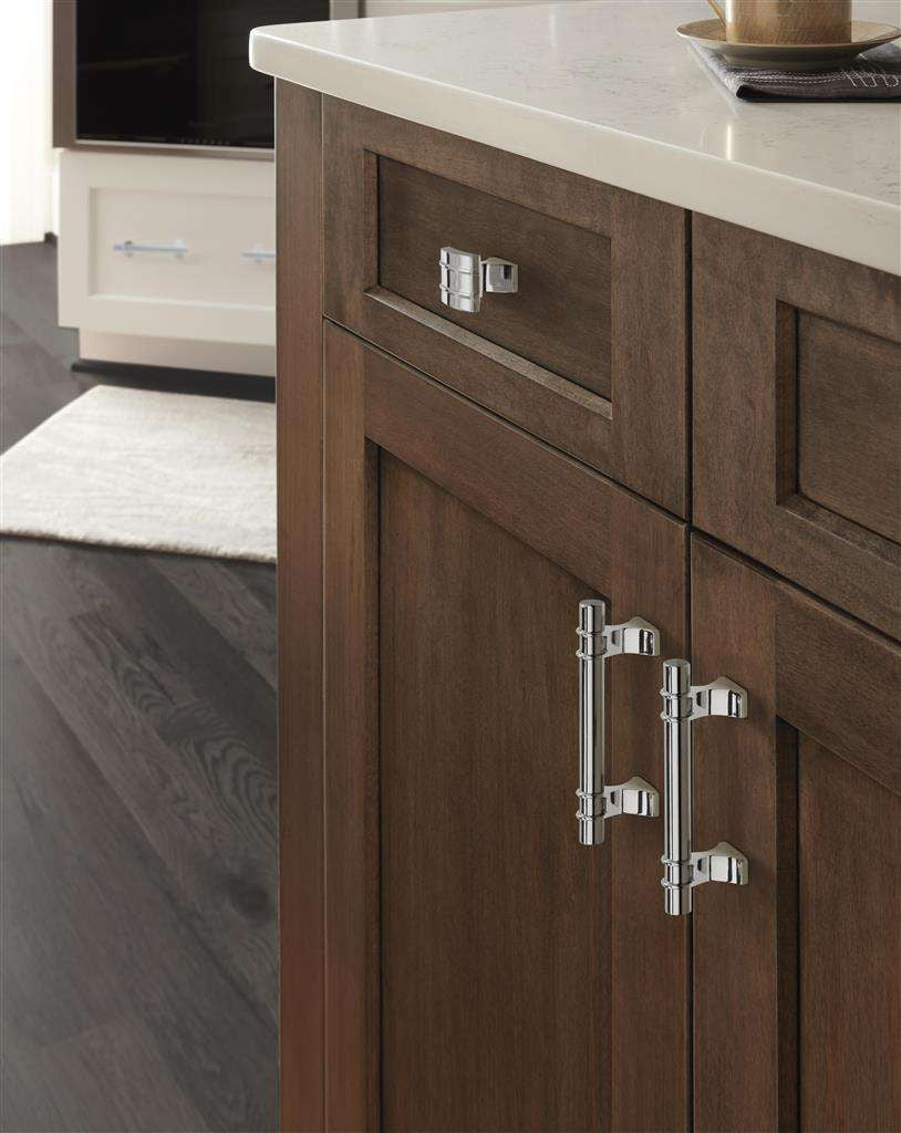 Amerock's Davenport Collection Polished Chrome on Wood
