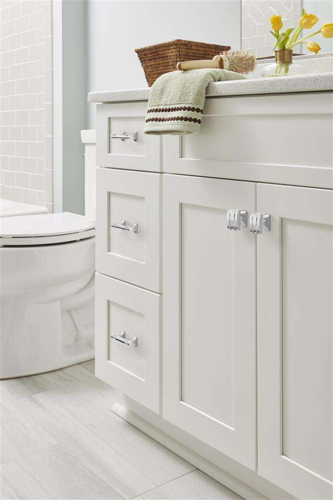 Amerock's Davenport Collection Polished Chrome on White