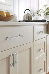 Amerock's Davenport Collection Polished Chrome on White  2