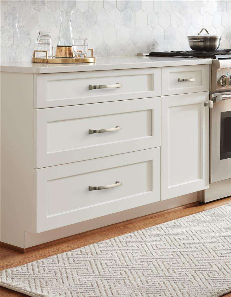 AMEROCK Revitalize Cabinet Hardware Collection Satin Nickel on Off White