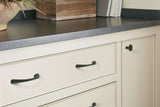 AMEROCK Vaile Handle Cabinet Pulls - Matte Black  on White Cabinet