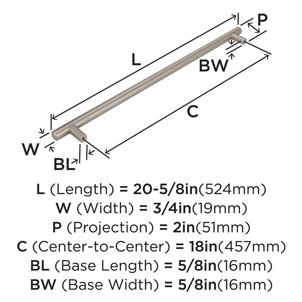 AMEROCK Bar Pulls Appliance Pulls in Stainless Steel (+3 Sizes)