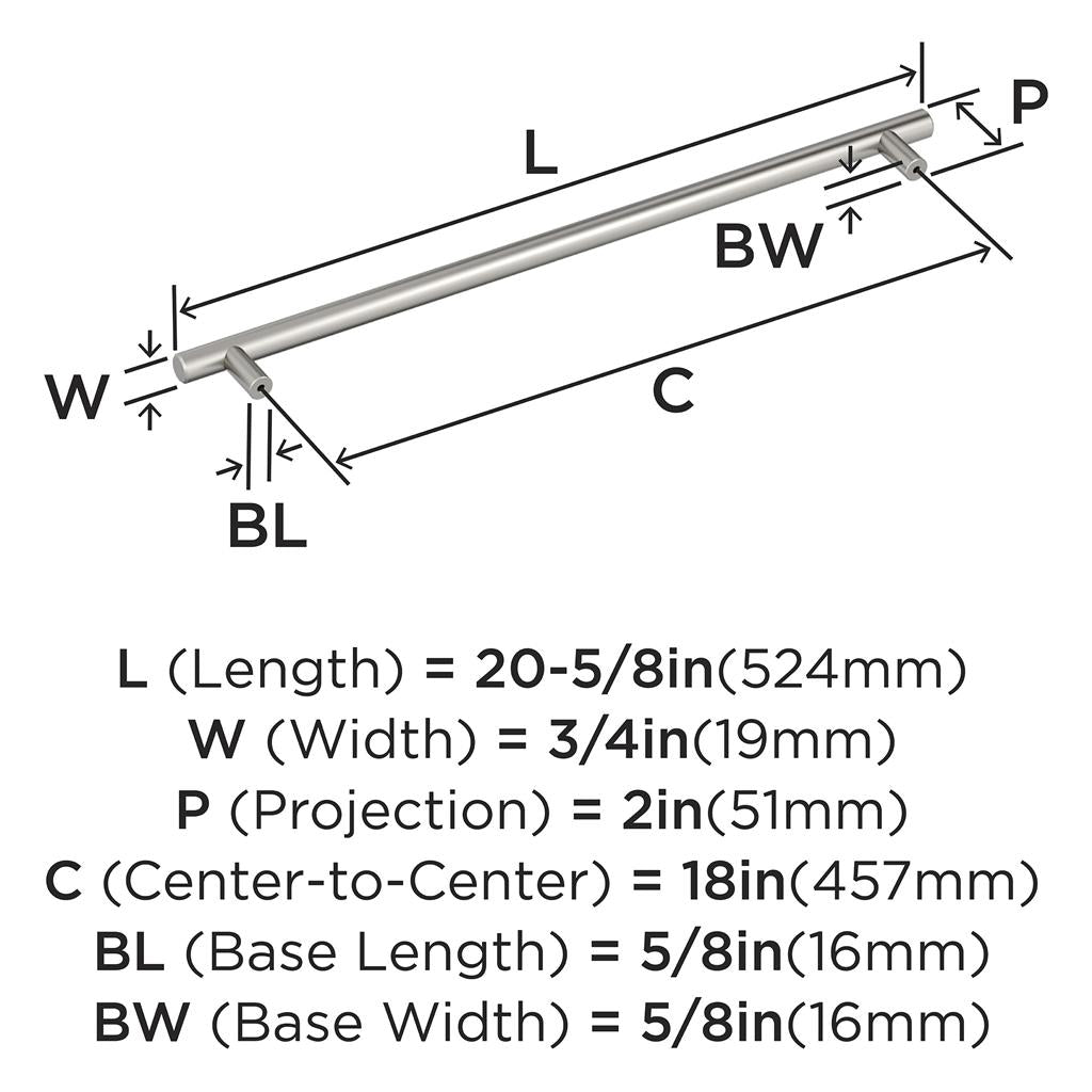 AMEROCK Bar Pulls Appliance Pulls in Sterling Nickel (+3 Sizes)