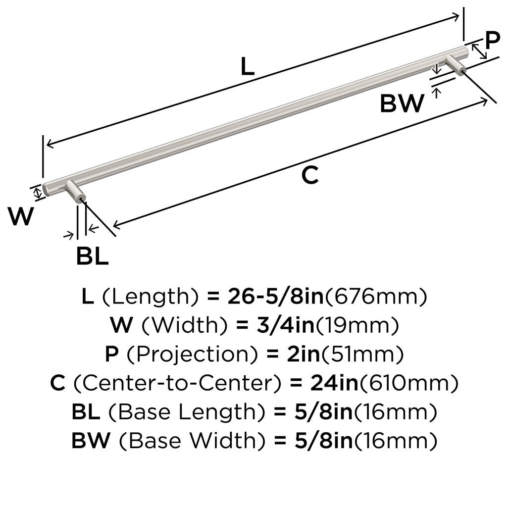 AMEROCK Bar Pulls Appliance Pulls in Sterling Nickel (+3 Sizes)