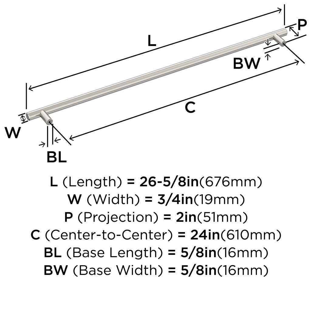 AMEROCK Bar Pulls Appliance Pulls in Polished Nickel (+3 Sizes)