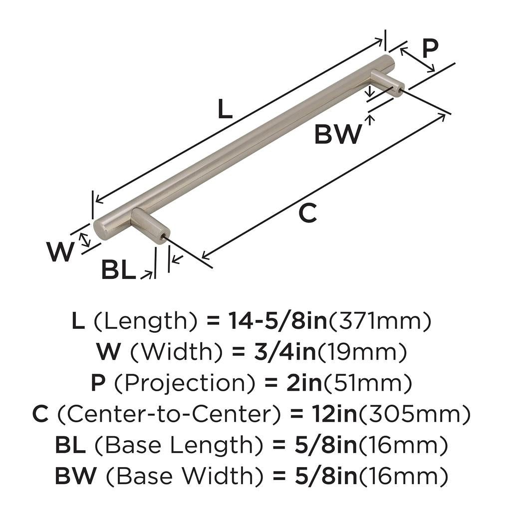 AMEROCK Bar Pulls Appliance Pulls in Polished Nickel (+3 Sizes)
