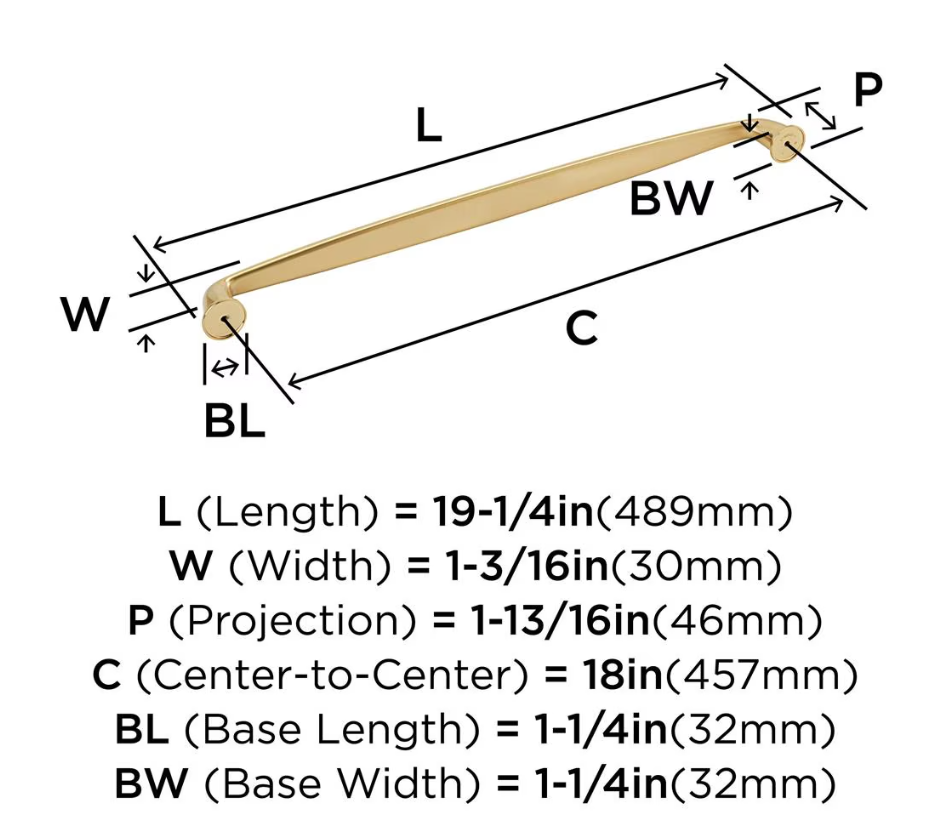 AMEROCK Kane Appliance Pulls in Champagne Bronze (+2 Sizes)