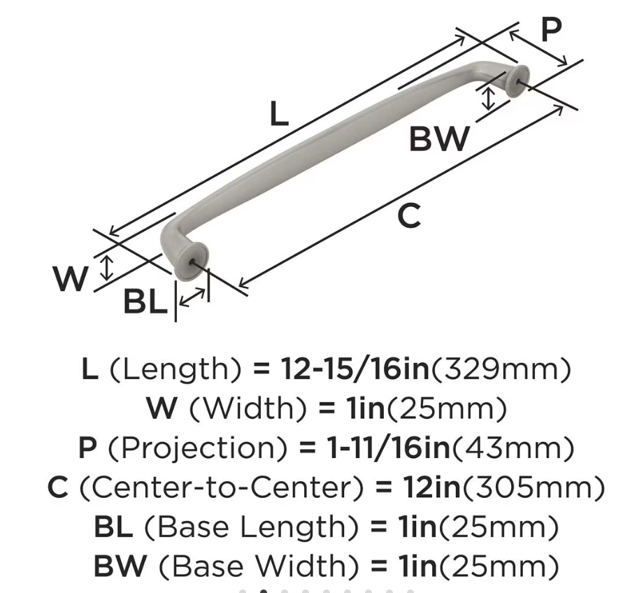 AMEROCK Kane Appliance Pulls in Satin Nickel (+2 Sizes)