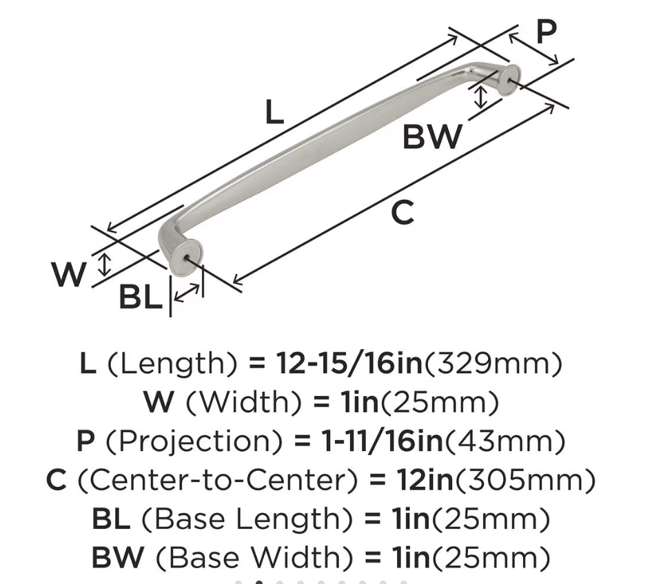 AMEROCK Kane Appliance Pulls in Polished Nickel (+2 Sizes)