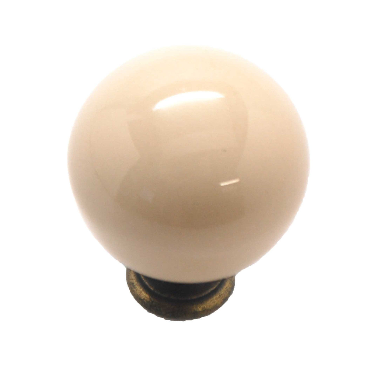 BELWITH English Cozy 1-1/4" Porcelain Round Cabinet Knob - Almond P21-AD