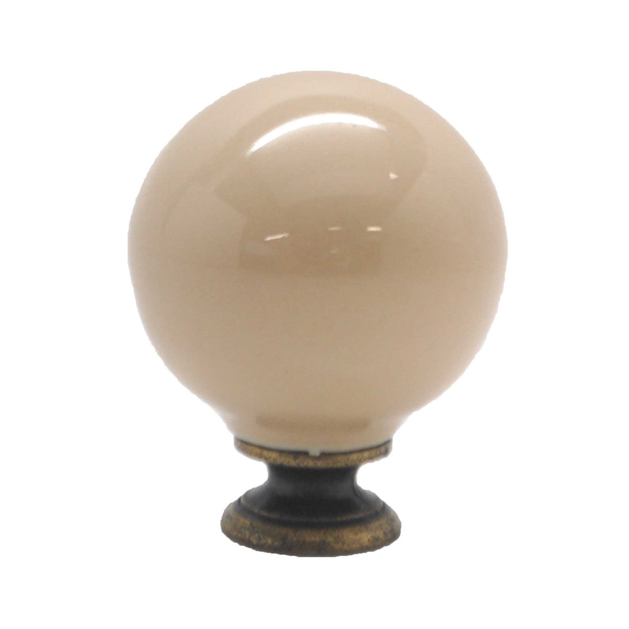 BELWITH English Cozy 1-1/4" Porcelain Round Cabinet Knob - Almond P21-AD