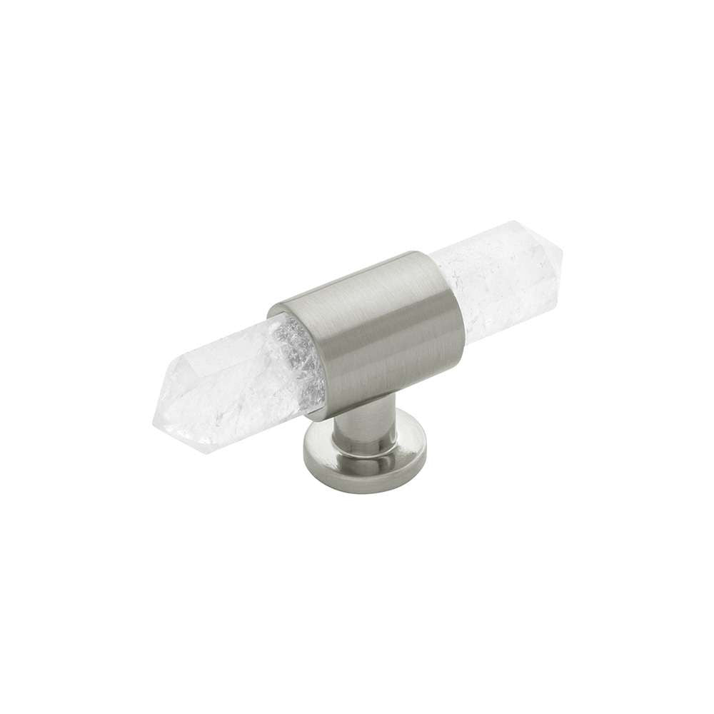 Belwith Keeler Bijou Aura 2-3/4" Long Quartz T-Knob in Satin Nickel B075512-SN