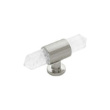 Belwith Keeler Bijou Aura 2-3/4" Long Quartz T-Knob in Satin Nickel B075512-SN