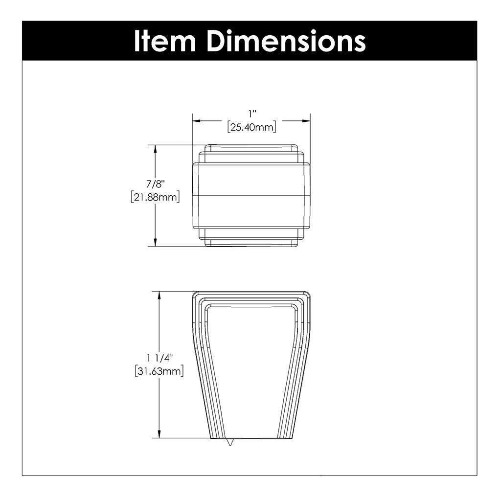 BELWITH KEELER Belleclaire 1" Length Rectangle Cabinet Knob in Satin Nickel B077493-SN Specs