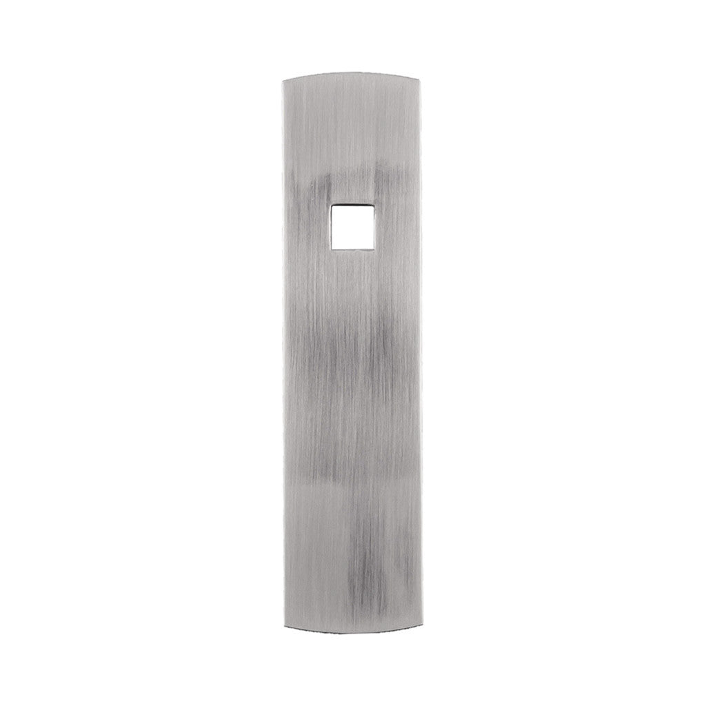 Belwith Keeler Bijou Astoria 3-1/2" Long Rectangle Knob Backplate in Satin Nickel B056380-SN Front View