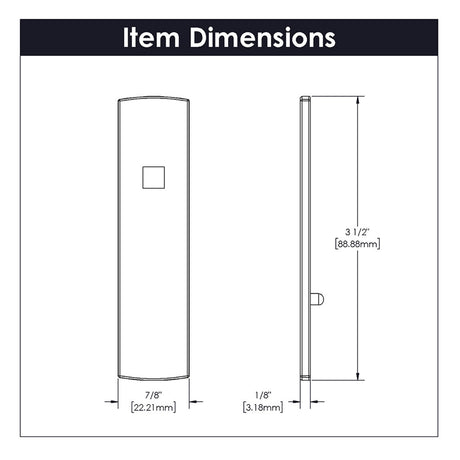 Belwith Keeler Bijou Astoria 3-1/2" Long Rectangle Knob Backplate in Satin Nickel B056380-SN Specs