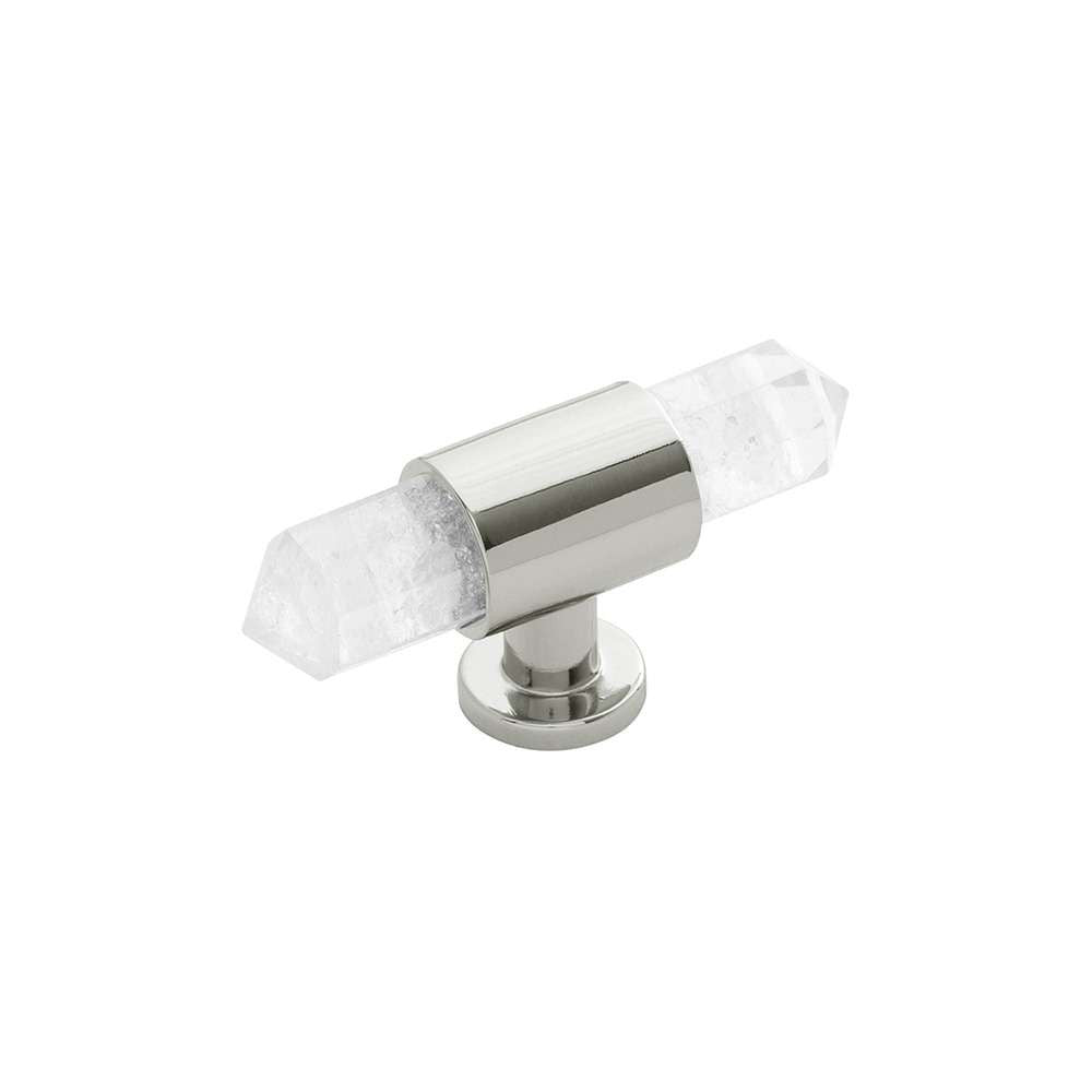 Belwith Keeler Bijou Aura 1-1/2" Long Quartz T-Knob in Polished Nickel B075512-14