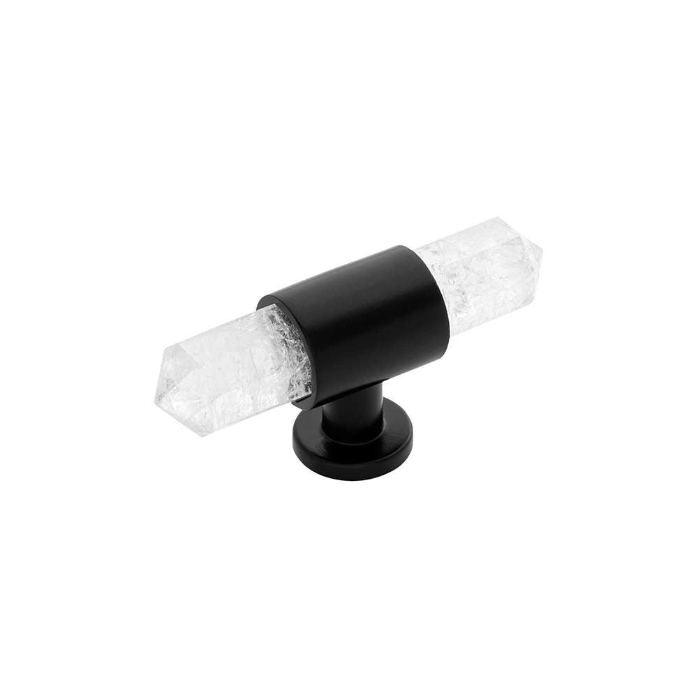 Belwith Keeler Bijou Aura 2-3/4" Long Quartz T-Knob in Matte Black B075512-MB