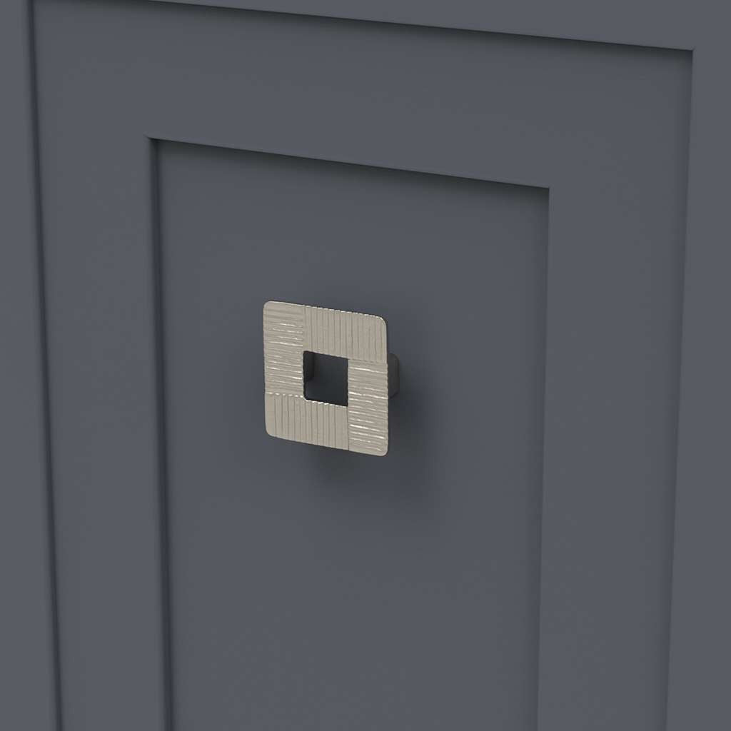 Belwith-Keeler Bijou Omni 1-3/4 Centers Square Pull in Satin Nickel B049825-SN Mounted