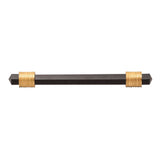 BELWITH KEELER Chrysalis Black Glass Handle Pull in Brushed Golden Brass 128mm B076307GB-BGB Front View