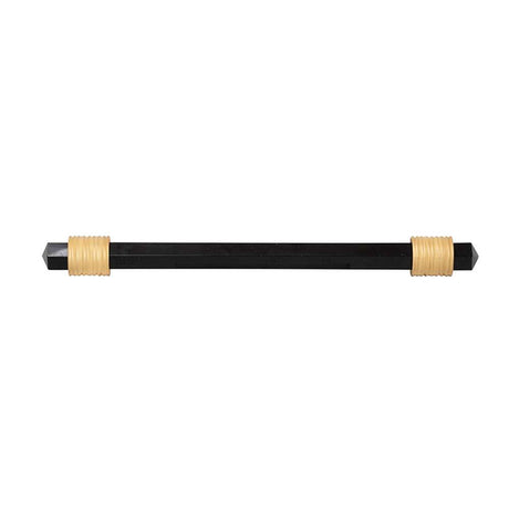 BELWITH KEELER Chrysalis Black Glass Handle Pull in Brushed Golden Brass 160mm B076308GB-BGB Front View