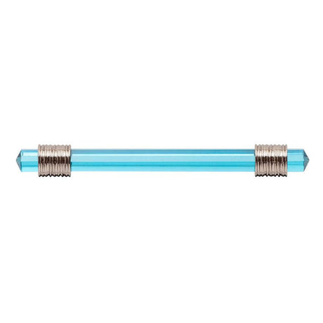 BELWITH KEELER Chrysalis Cerulean Glass Handle Pull in Polished Nickel 128mm B076307GC-14 Front View