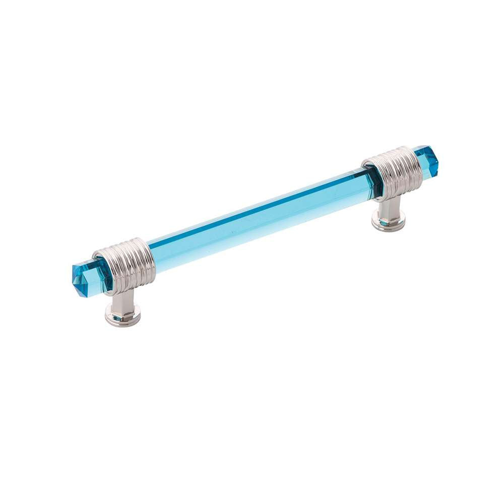 BELWITH KEELER Chrysalis Cerulean Glass Handle Pull in Polished Nickel 128mm B076307GC-14