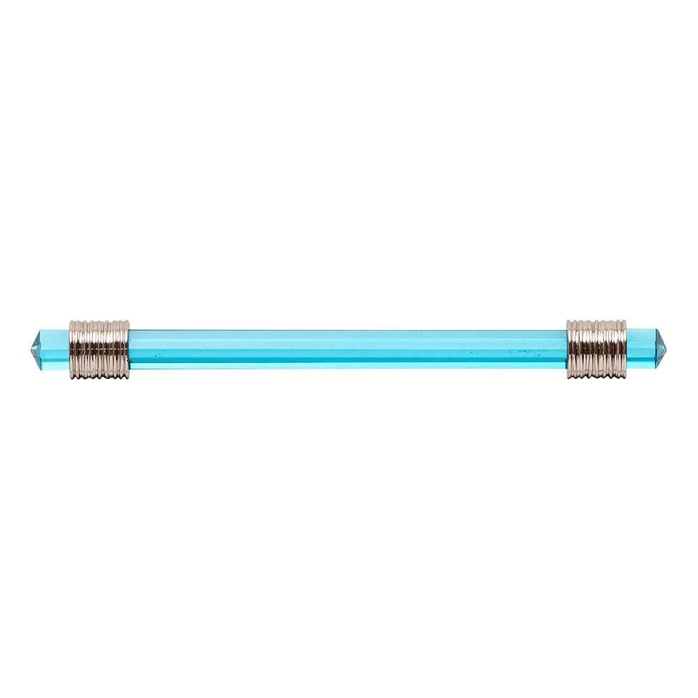 BELWITH KEELER Chrysalis Cerulean Glass Handle Pull in Polished Nickel 160mm B076308GC-14 Front View