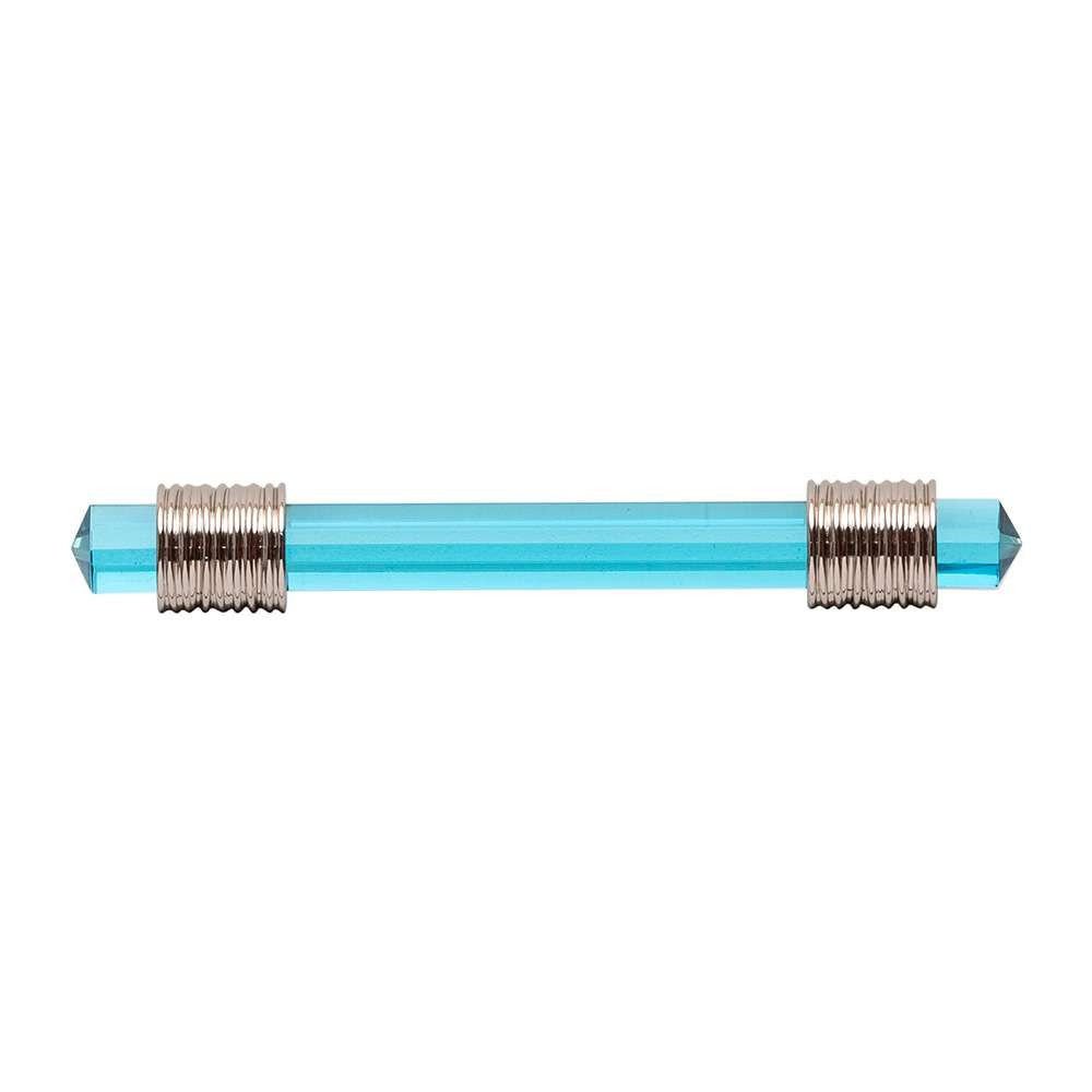BELWITH KEELER Chrysalis Cerulean Glass Handle Pull in Polished Nickel 96mm B076306GC-14 Front View