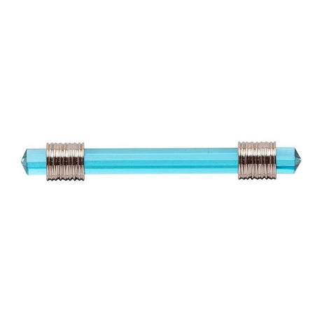 BELWITH KEELER Chrysalis Cerulean Glass Handle Pull in Polished Nickel 96mm B076306GC-14 Front View