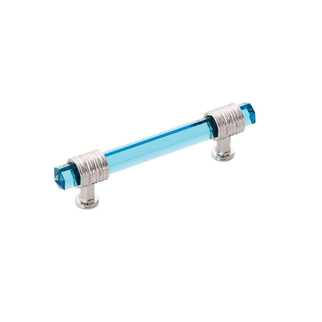 BELWITH KEELER Chrysalis Cerulean Glass Handle Pull in Polished Nickel 96mm B076306GC-14