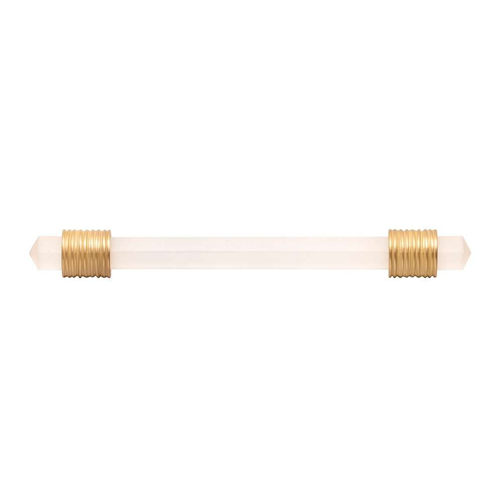 BELWITH KEELER Chrysalis Frosted Glass Handle Pull in Brushed Golden Brass 128mm B076307GF-BGB Front View