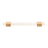 BELWITH KEELER Chrysalis Frosted Glass Handle Pull in Brushed Golden Brass 128mm B076307GF-BGB Front View