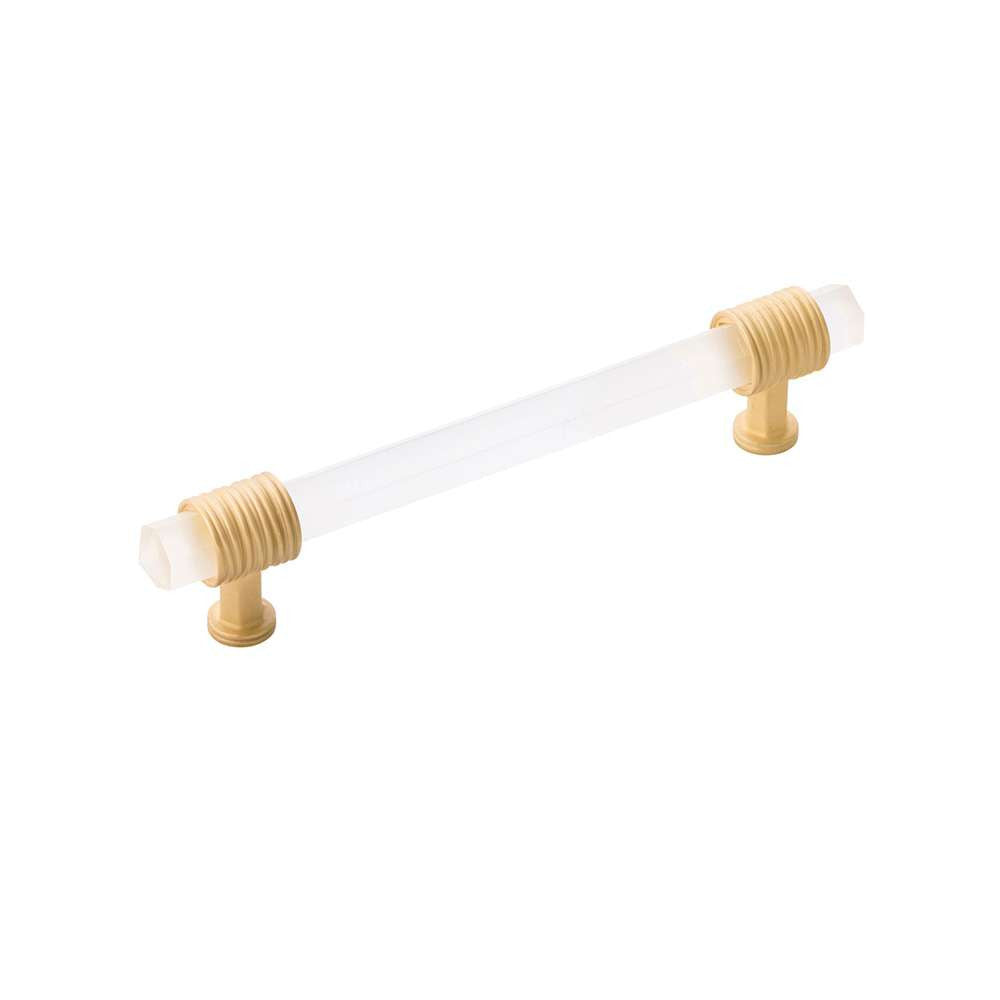 BELWITH KEELER Chrysalis Frosted Glass Handle Pull in Brushed Golden Brass 128mm B076307GF-BGB