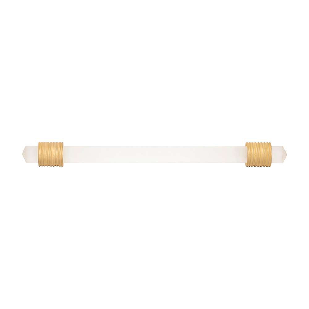 BELWITH KEELER Chrysalis Frosted Glass Handle Pull in Brushed Golden Brass 160mm B076308GF-BGB Front View