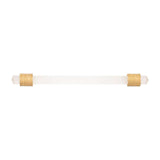 BELWITH KEELER Chrysalis Frosted Glass Handle Pull in Brushed Golden Brass 160mm B076308GF-BGB Front View