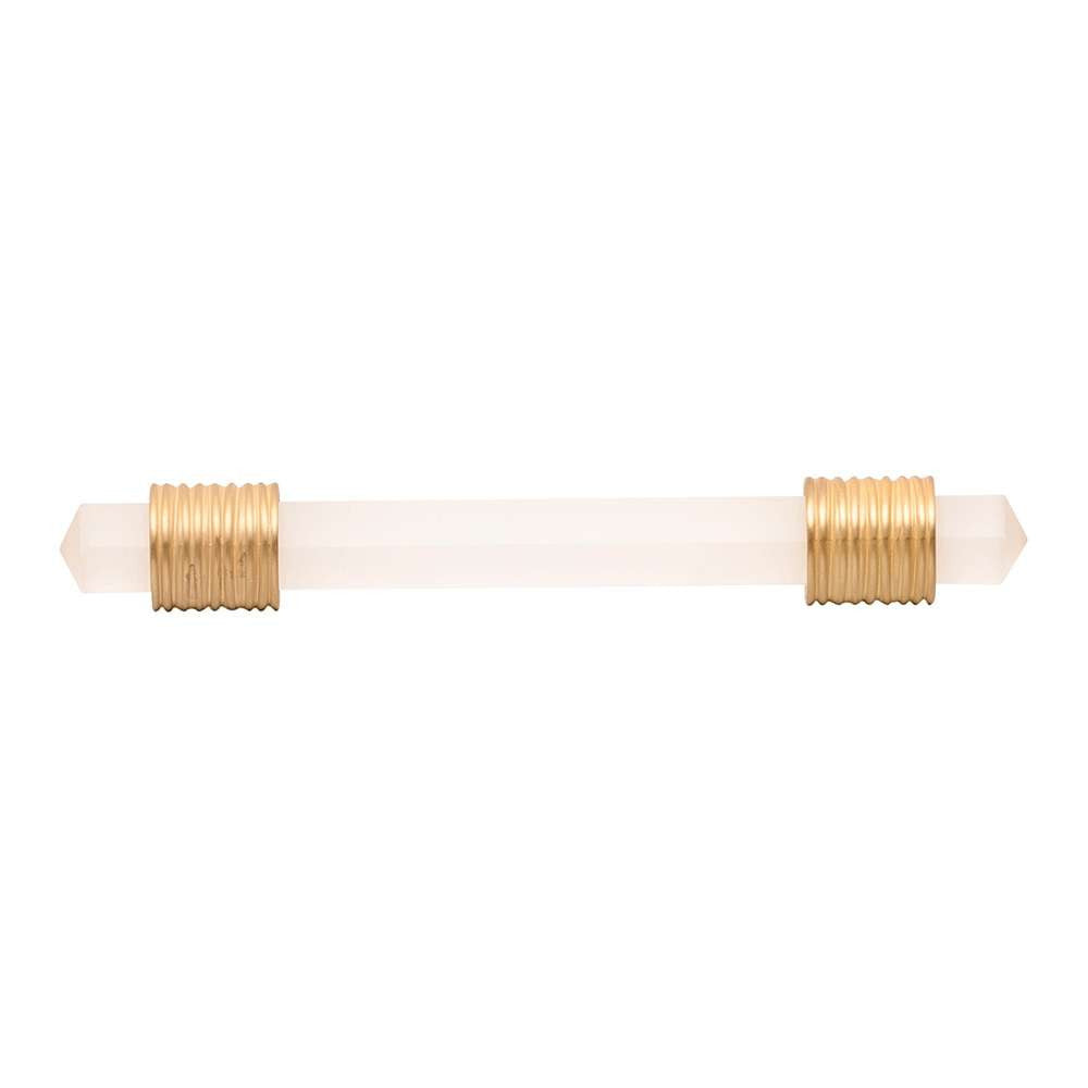 BELWITH KEELER Chrysalis Frosted Glass Handle Pull in Brushed Golden Brass 96mm B076306GF-BGB Front View