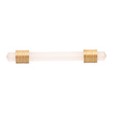 BELWITH KEELER Chrysalis Frosted Glass Handle Pull in Brushed Golden Brass 96mm B076306GF-BGB Front View